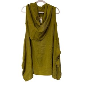 Bryn Walker Sunnie Green Cowl-Neck Oversized Lagenlook Artsy Minimalist Tunic